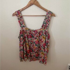NATURAL LIFE Floral Print Sleeveless Blouse
